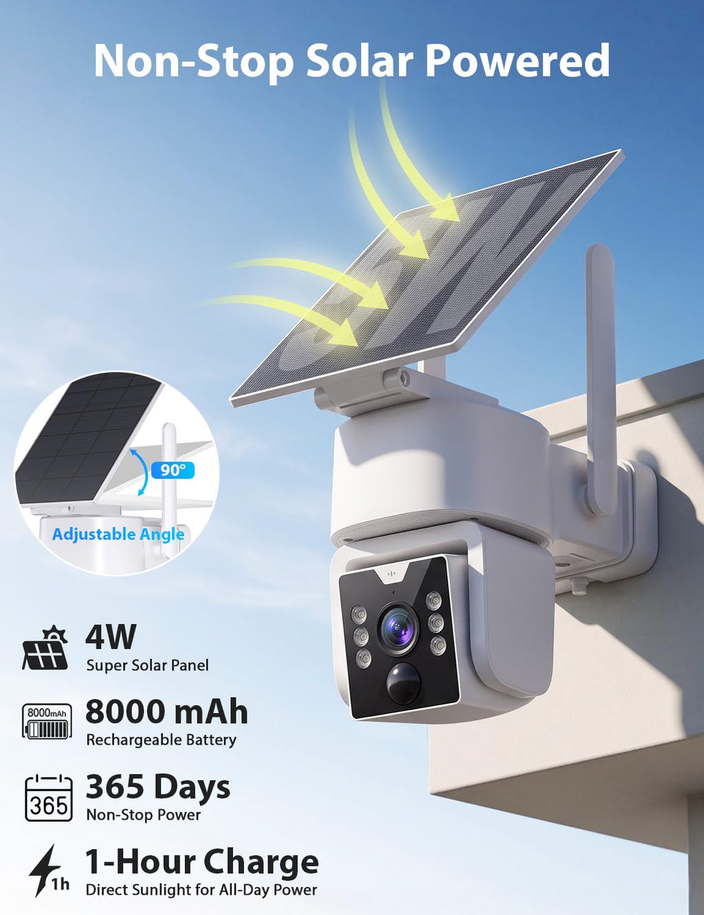 Wireless Outdoor Security Camera System, 4MP, 4 Cam-Kit, Color Night Vision M485