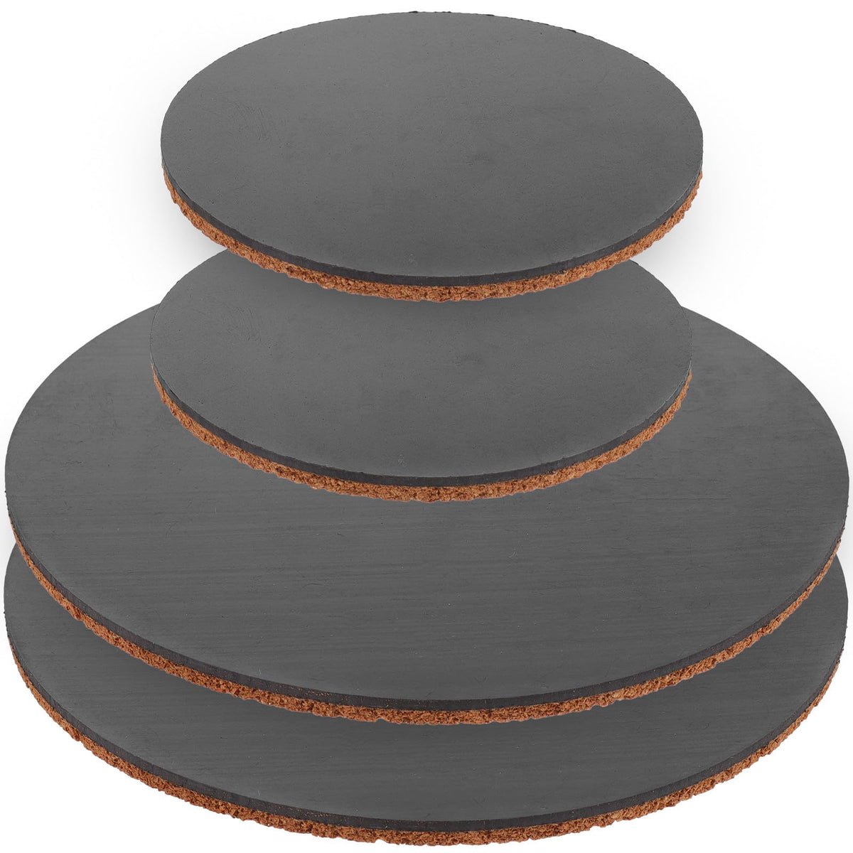 4pcs Round Cork Coasters with ABS Base V841