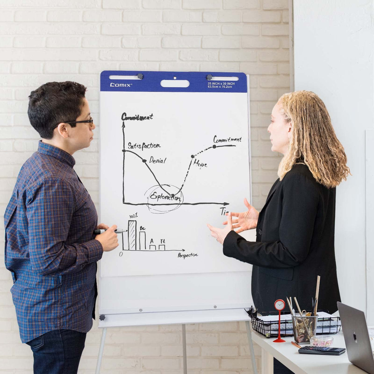 25 x 30 Inch Flip Chart Pad, 30 Sheets, 4 Pads V534342