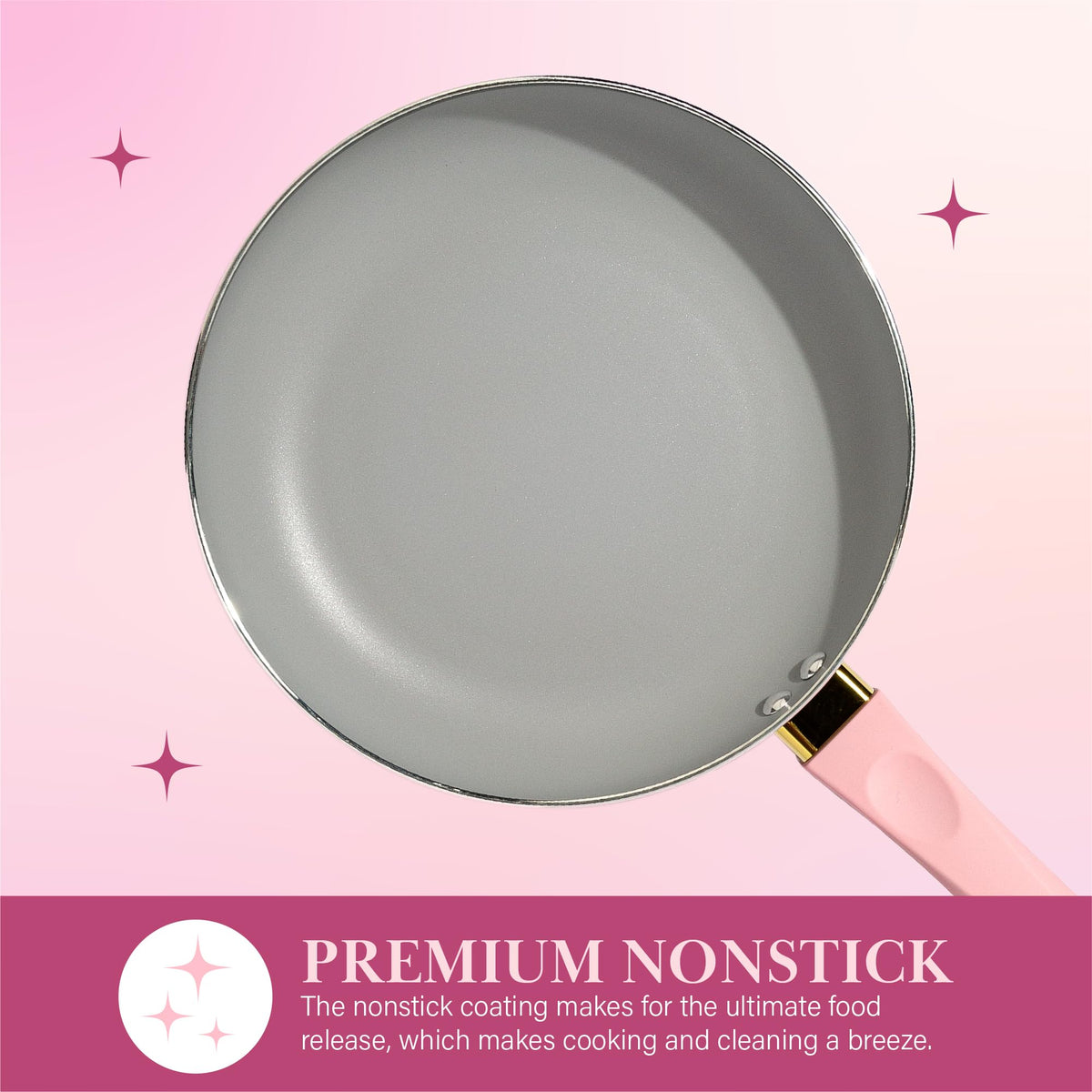 12 Piece Pink Nonstick Cookware Set O871685