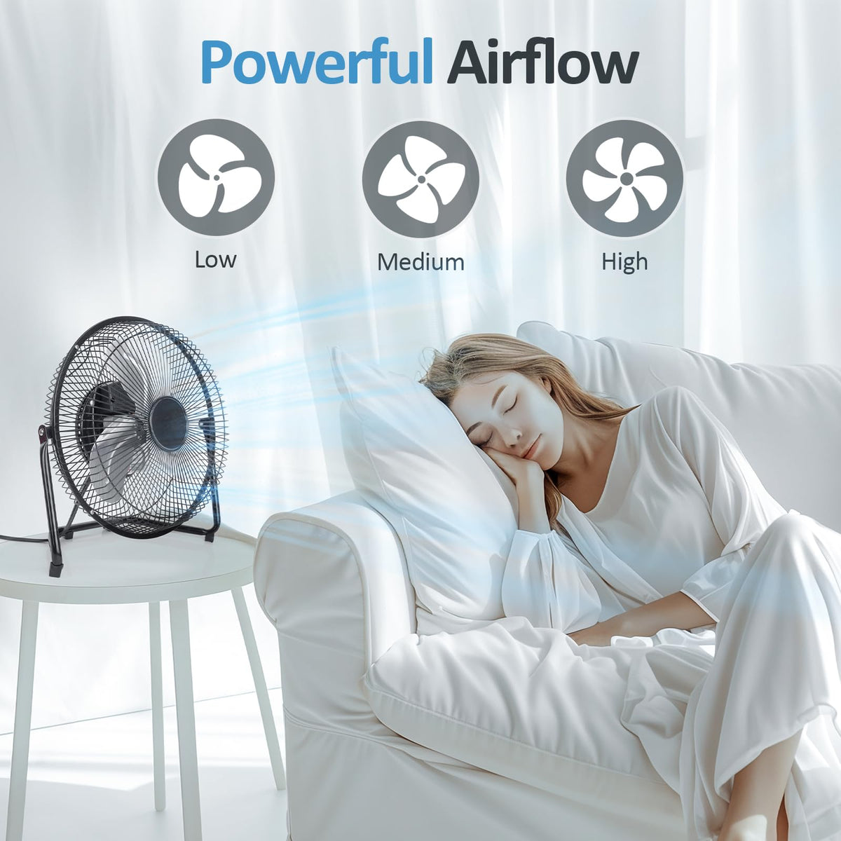9 Inch Portable Metal Floor Fan S325