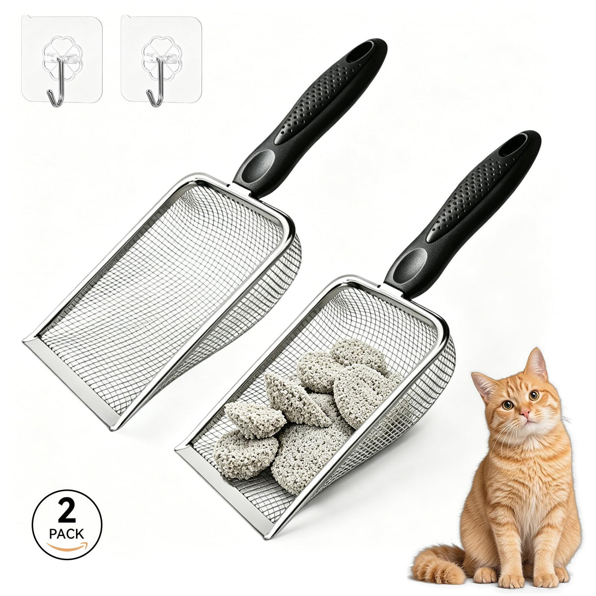 Metal Cat Litter Scoop 2 Pack A624