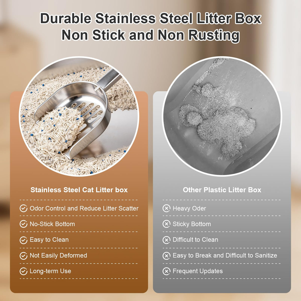 X-Large High Sided Stainless Steel Cat Litter Box K328