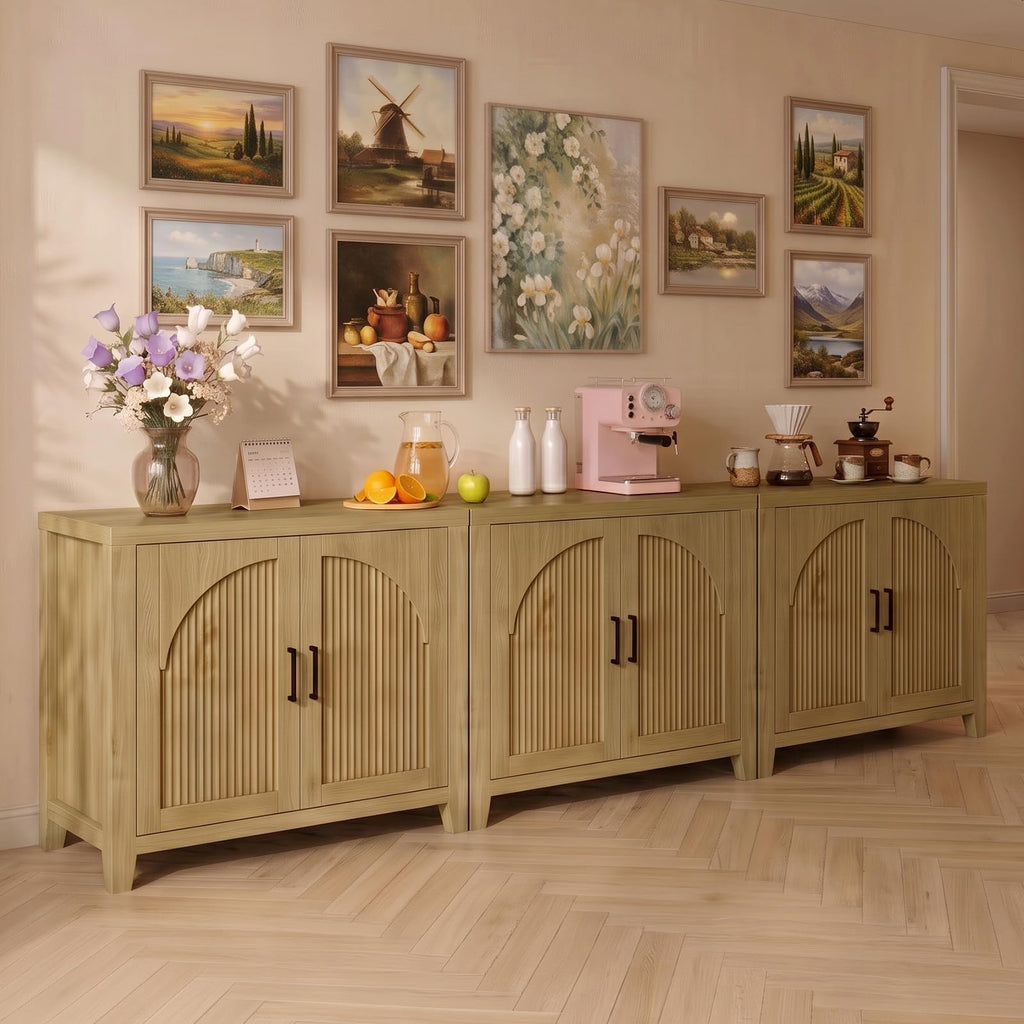 37" Fluted Sideboard Buffet Cabinet with Storage D5061