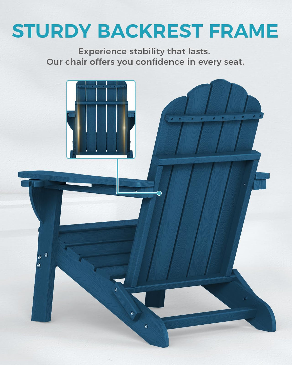 Folding Adirondack Chairs Set of 4 with 2 Cup Holders S651500