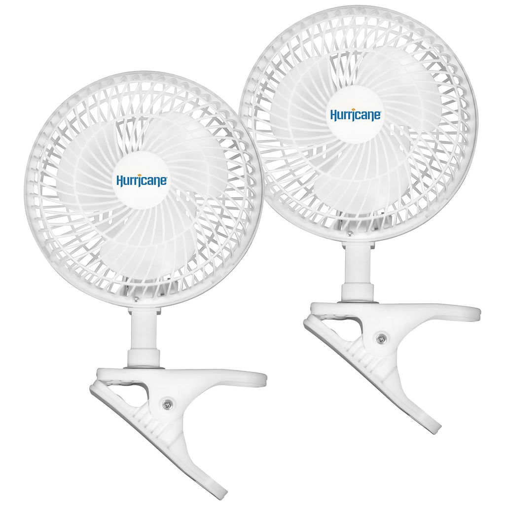 White 2-Pack 6" Clip-On Table Fan with 2 Quiet Speeds A39436