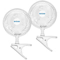 White 2-Pack 6" Clip-On Table Fan with 2 Quiet Speeds A39436