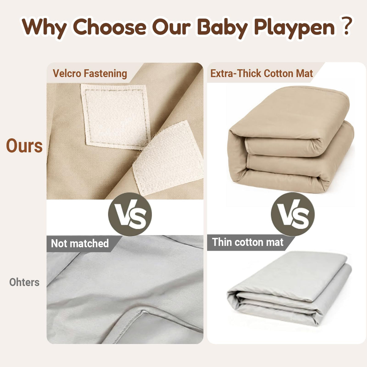 Foldable Baby Playpen with Mat, Mesh and Storage Bag T37920