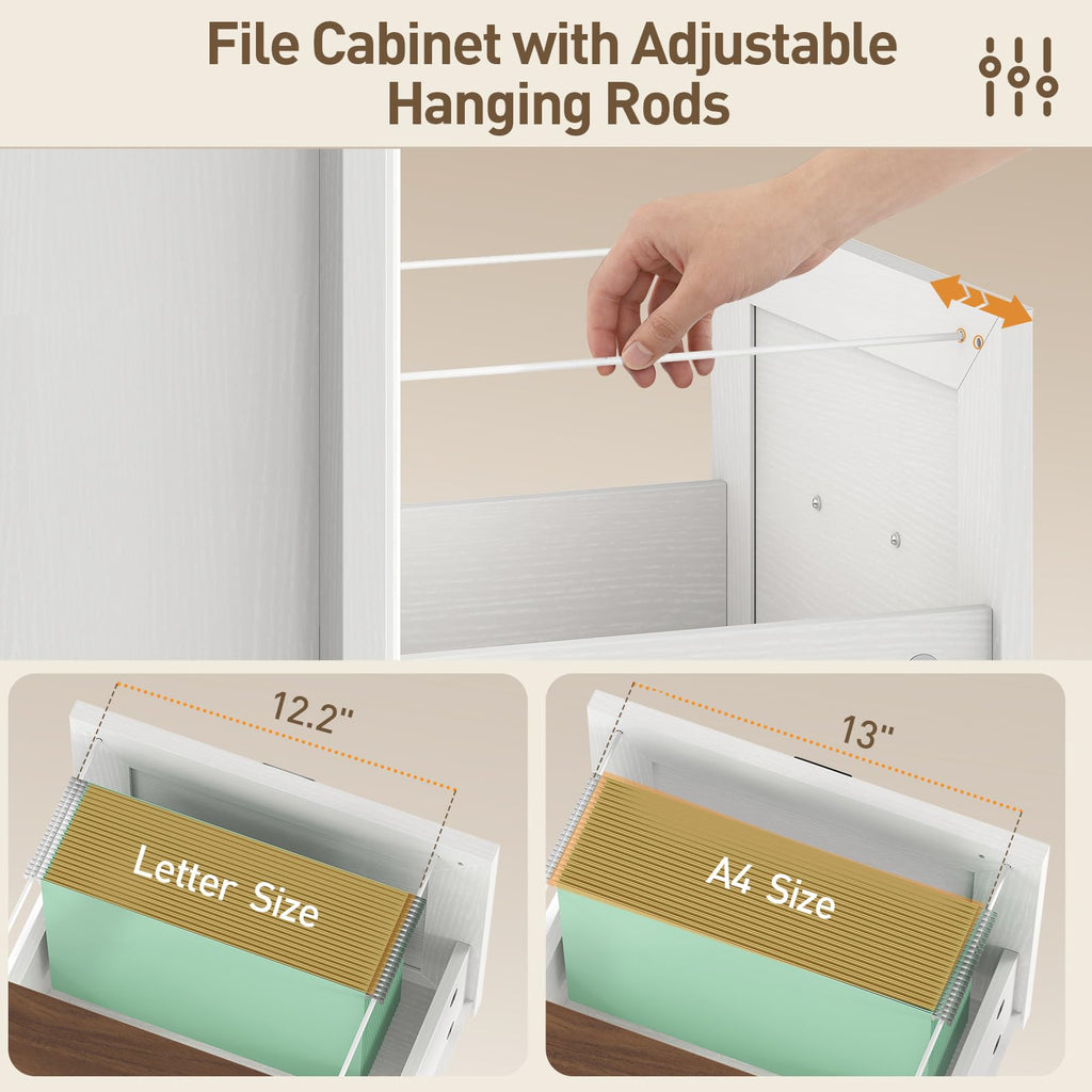 3 Drawer File Cabinet with Lock Set of 2 S611