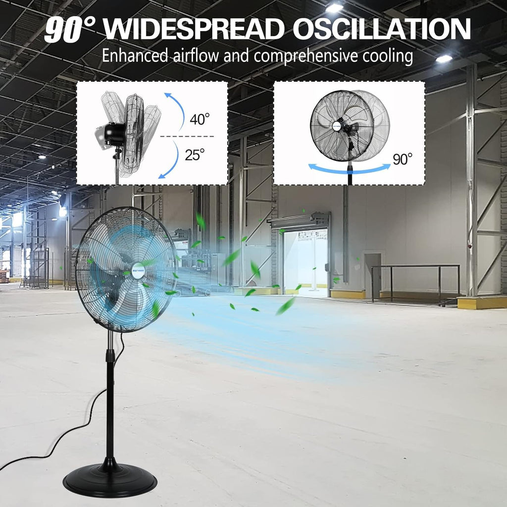 20" High Velocity 3-Speed Oscillating Pedestal Fan, 2 Pack E339
