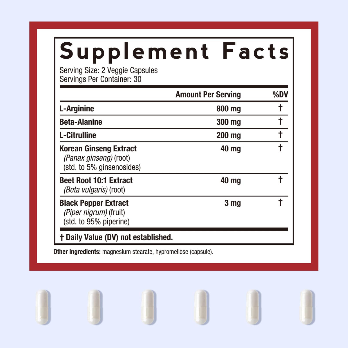 Nitric Oxide Booster 1380 mg 60 Vegan Caps C744735