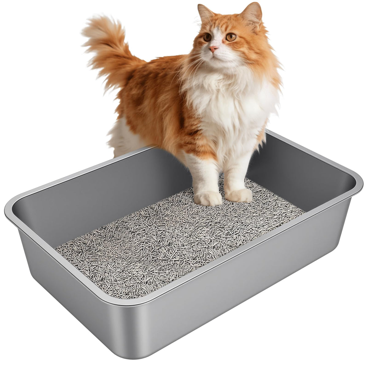 X-Large High Sided Stainless Steel Cat Litter Box K328