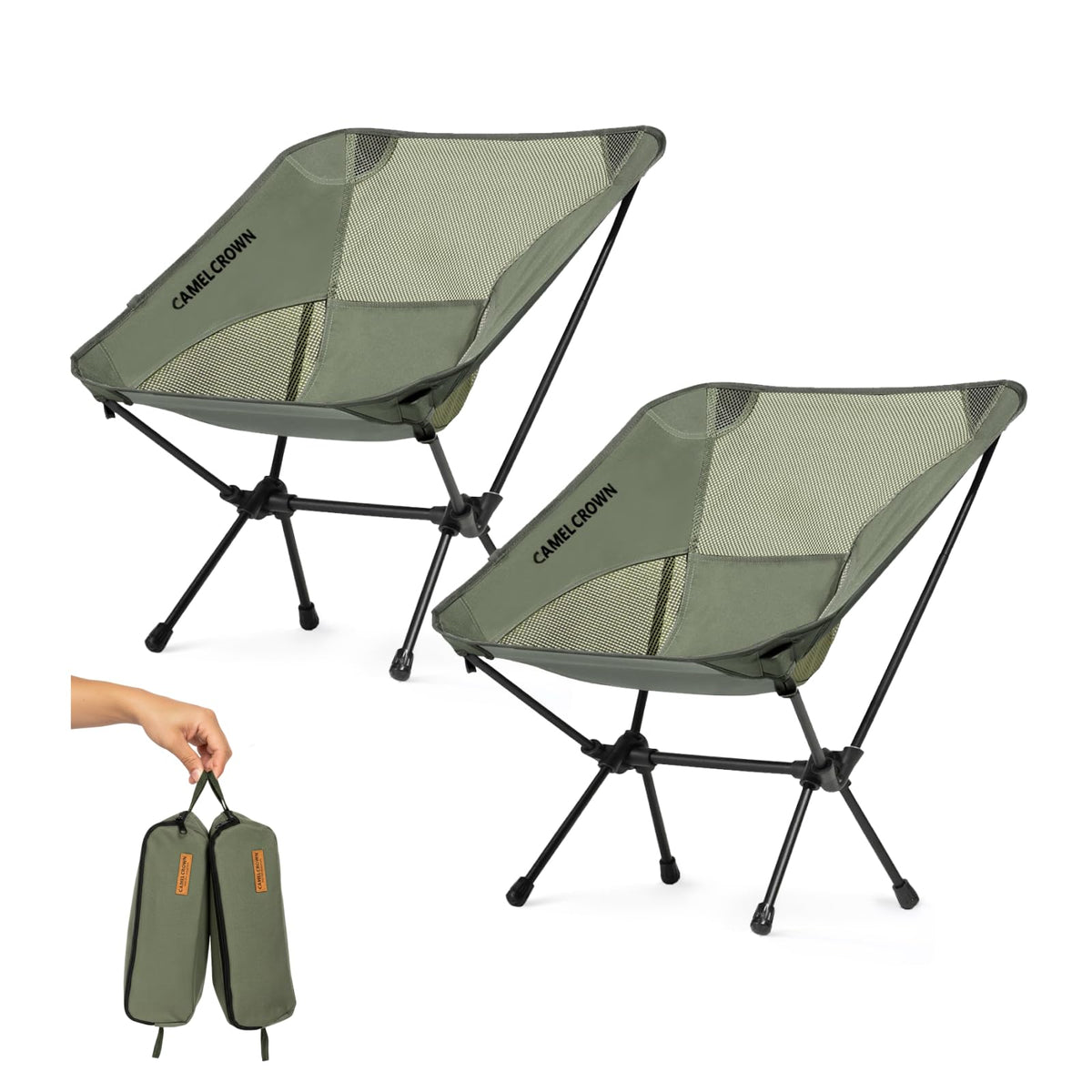 Portable Lightweight Compact Folding Mesh Camping Chair 2 Pack S7521