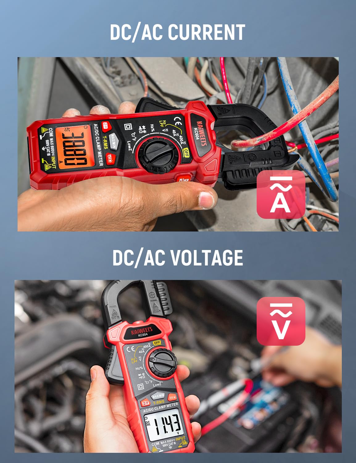 Digital Clamp Meter Multimeter with D-Shaped Jaw S892