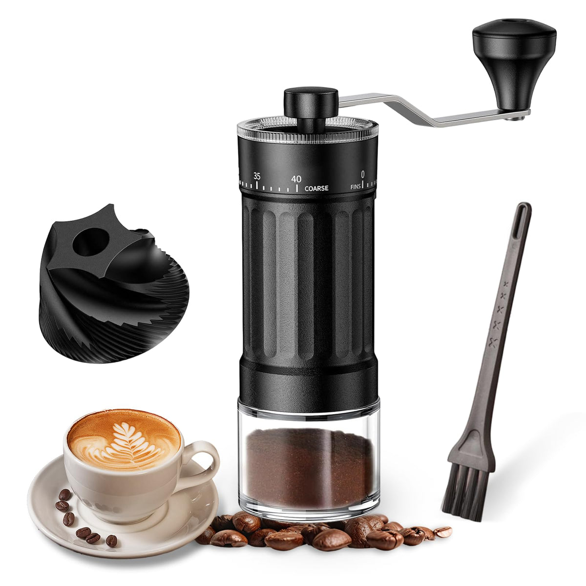 Manual Coffee Grinder with 40 Adjustable Settings, 30g Capacity Y80195