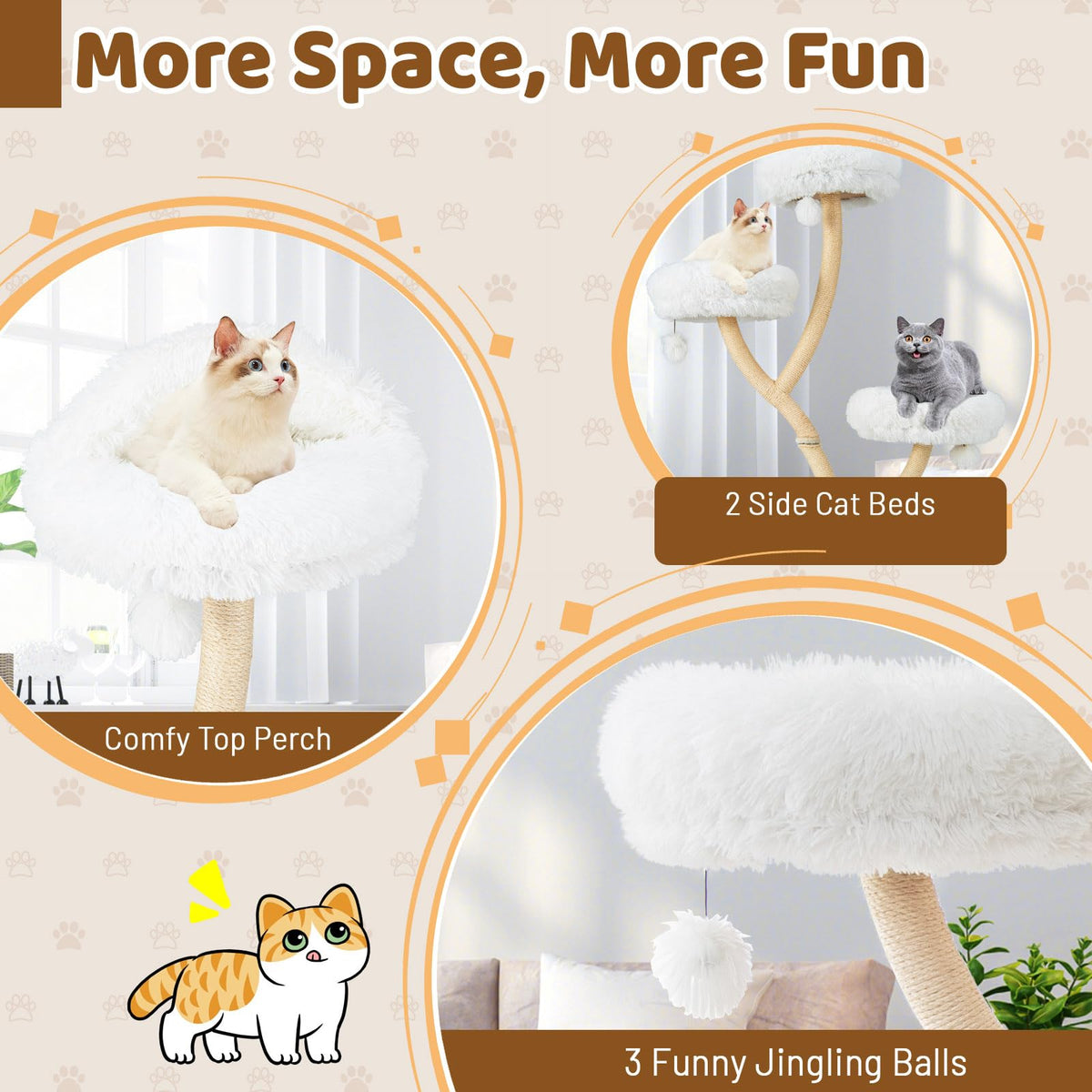 70 Inch Multi-Level Cat Tree with Perches and Scratching Posts Z10170