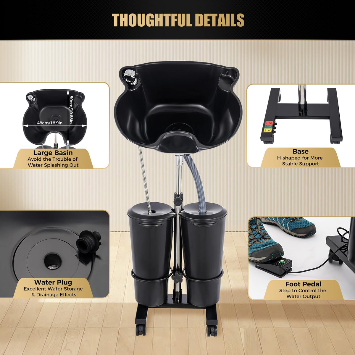 Portable Shampoo Bowl with Electric Pump Y611692