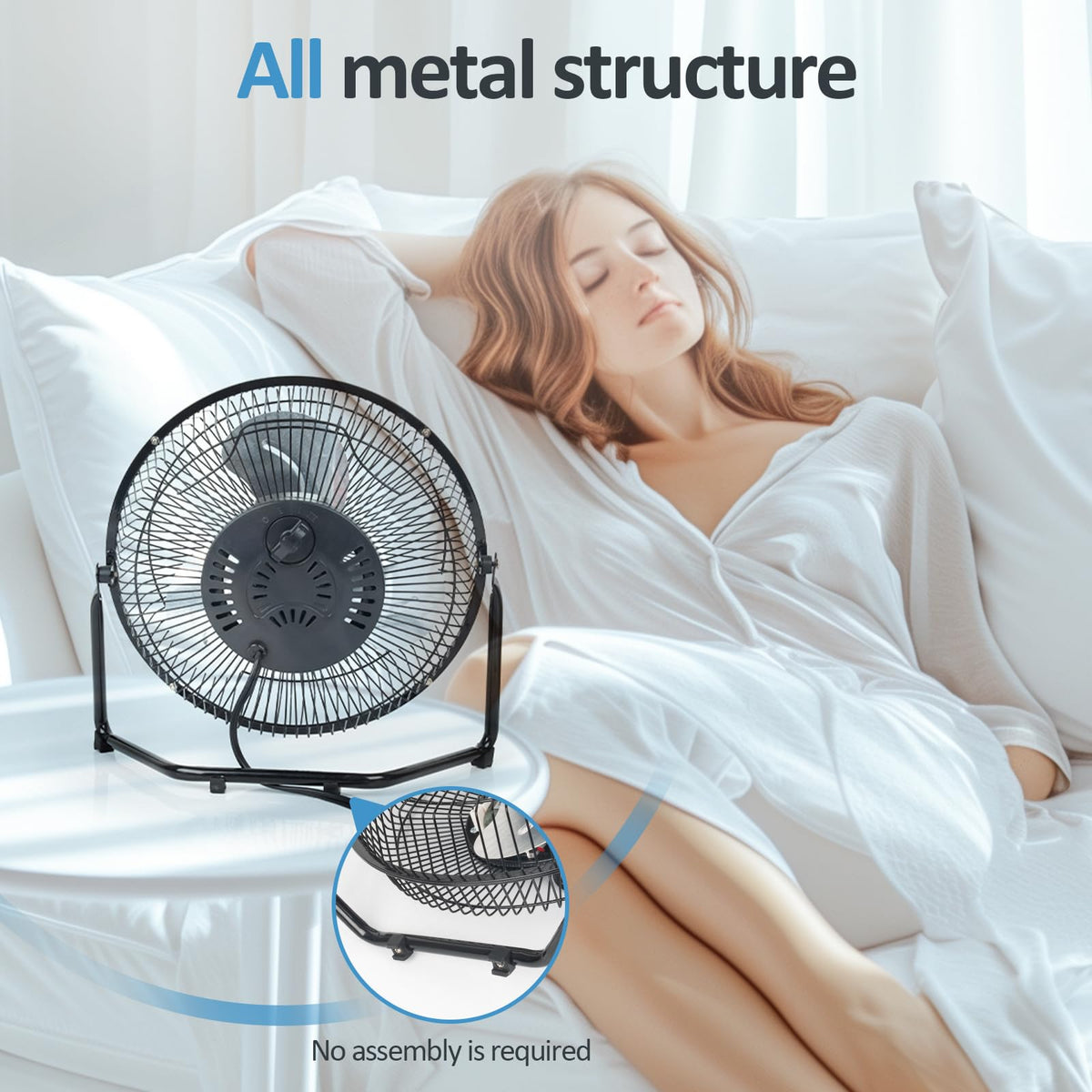 9 Inch Portable Metal Floor Fan S325
