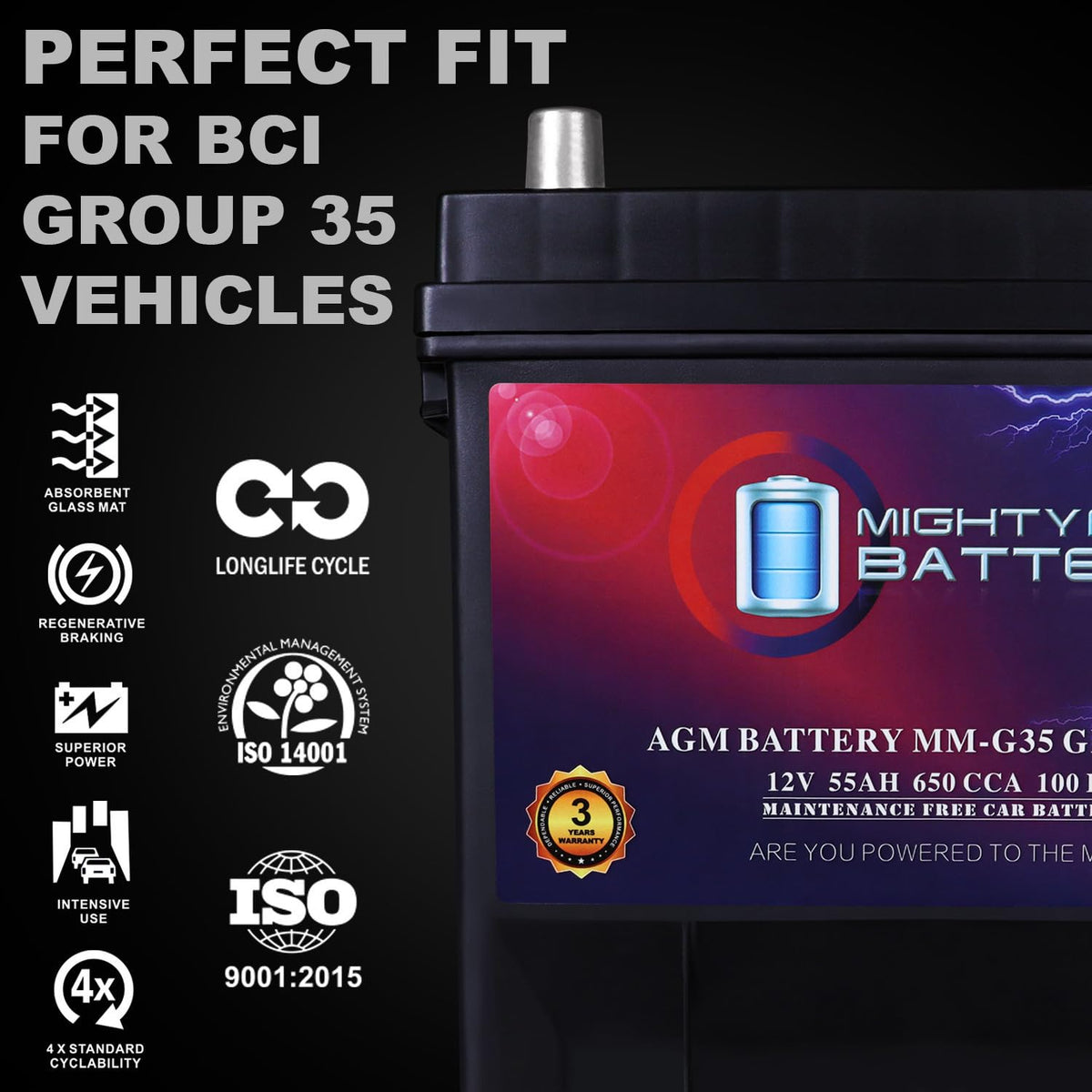 12V 55Ah AGM Replacement Battery H218