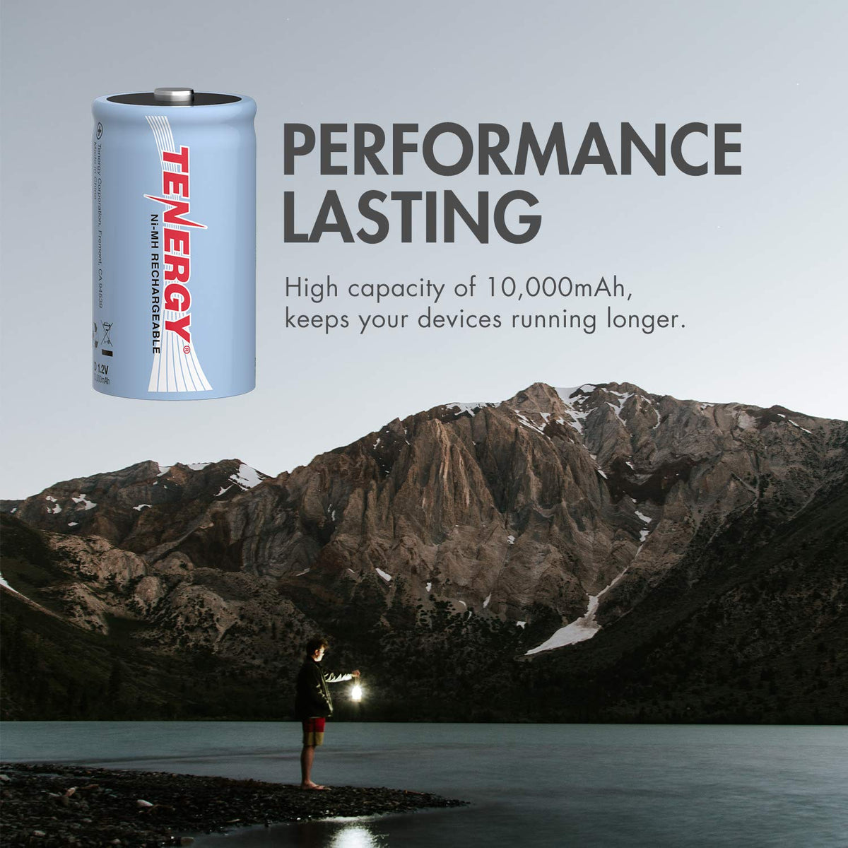 D Size 10000mAh NiMH Rechargeable Battery Q5307