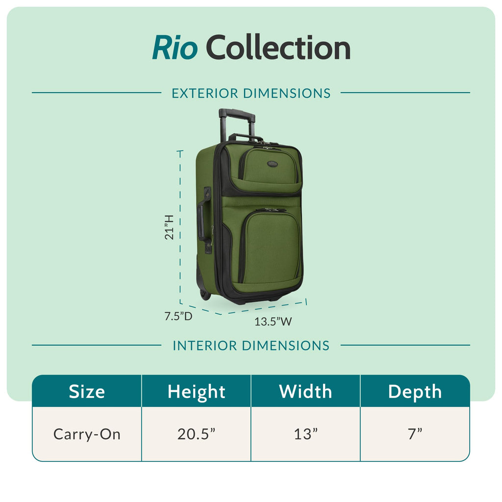 Lightweight Softside Rolling Carry-on Suitcase E850