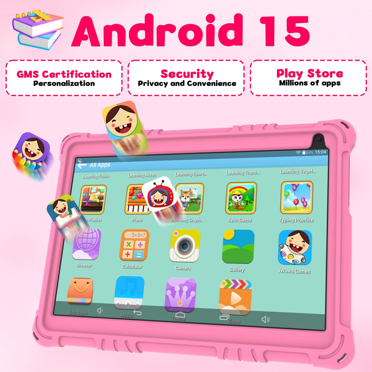 10 inch Kids Tablet 8GB RAM 32GB ROM Pink J31880