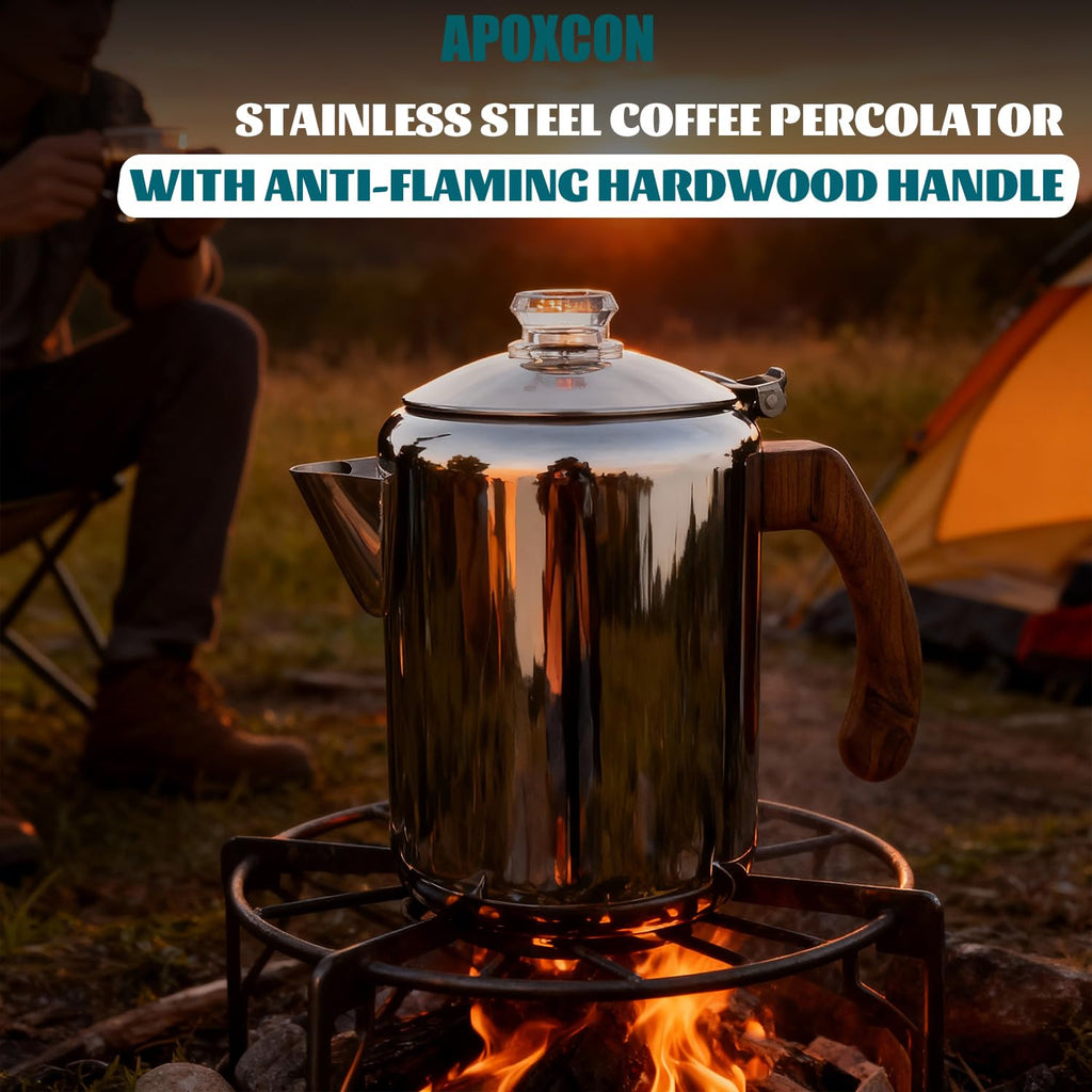Coffee Percolator Pot Stainless Steel 8 Cup O655