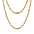 4mm 6mm Gold Plated Stainless Steel Cuban Link Chain Necklace Bracelet O7106