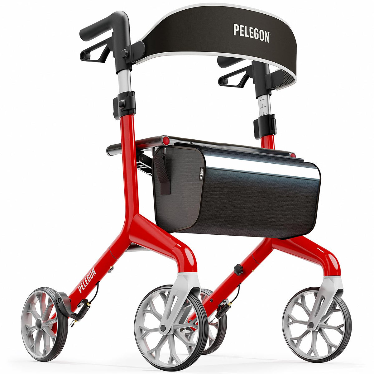 Red Foldable Rollator Walker with Seat M519