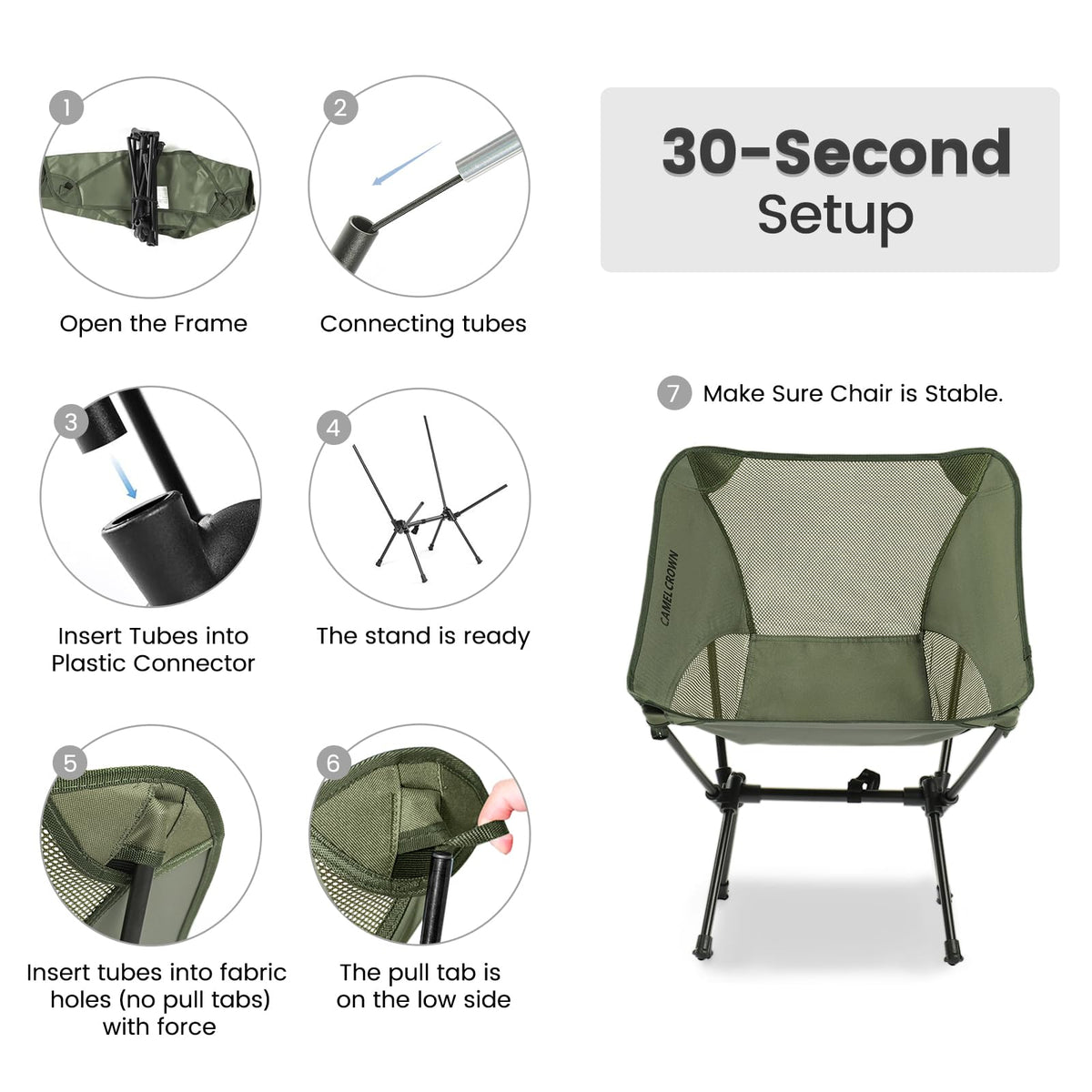 Portable Lightweight Compact Folding Mesh Camping Chair 2 Pack S7521