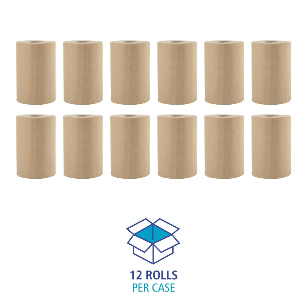 Hardwound Paper Towels, 8" x 350ft, 1-Ply Natural, Case of 12 Rolls E131
