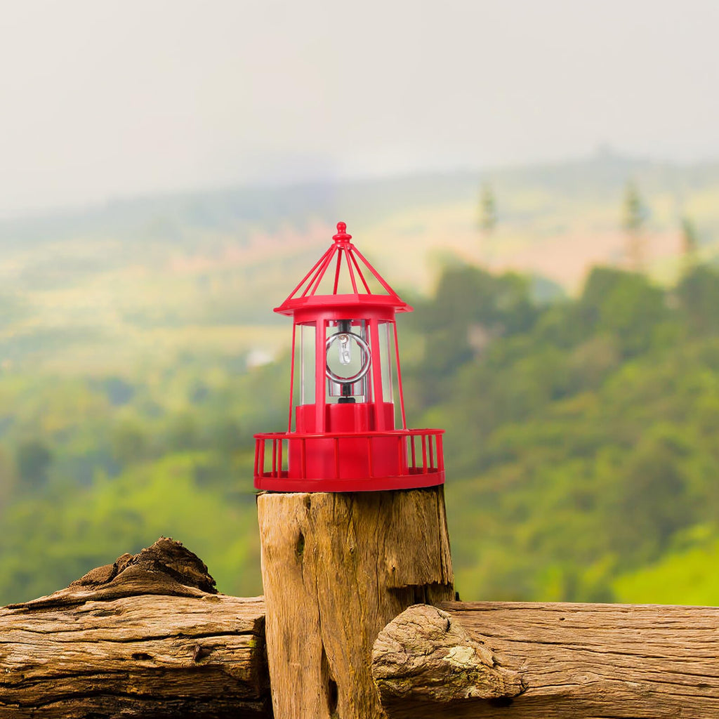 Solar Powered Rotating Lighthouse Garden Light F350644