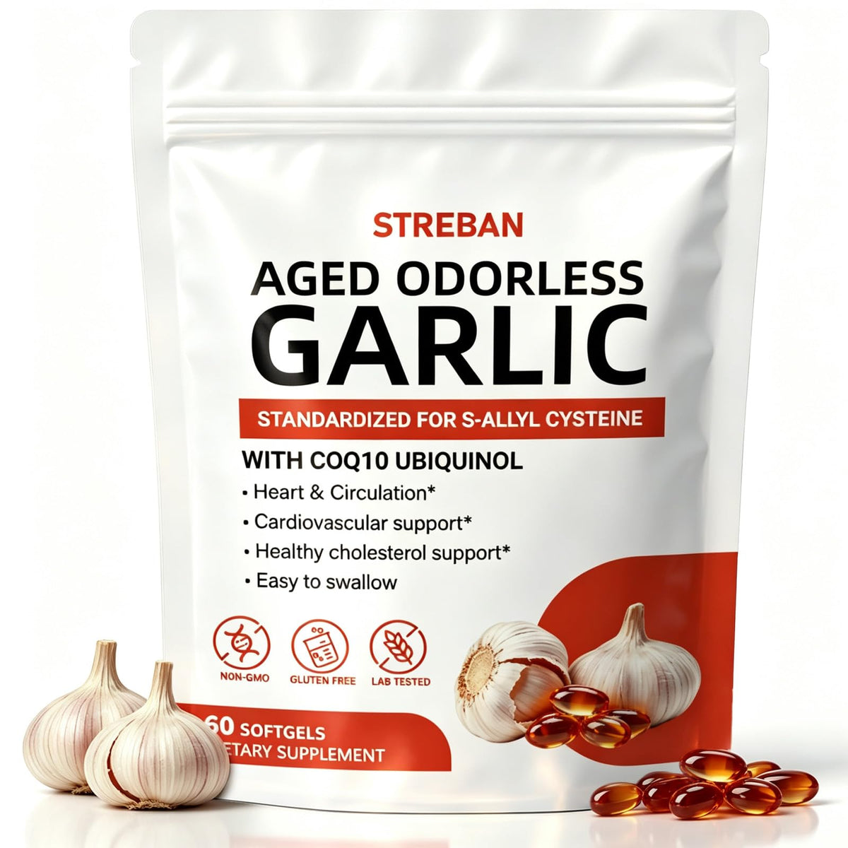 Odorless Garlic Supplement 600mg Softgels I7079