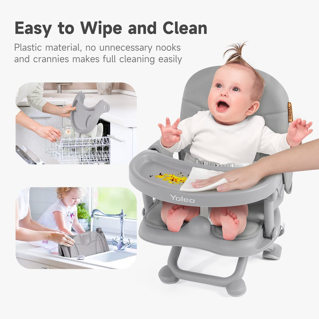 Foldable Baby High Chair Booster Seat with Removable Tray F2783