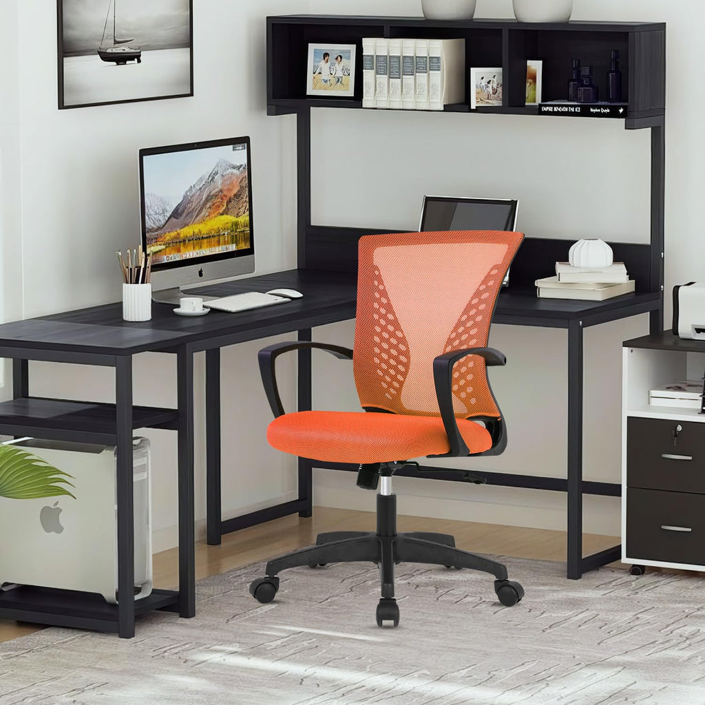 Orange Ergonomic Office Desk Chair with Armrest Y85210