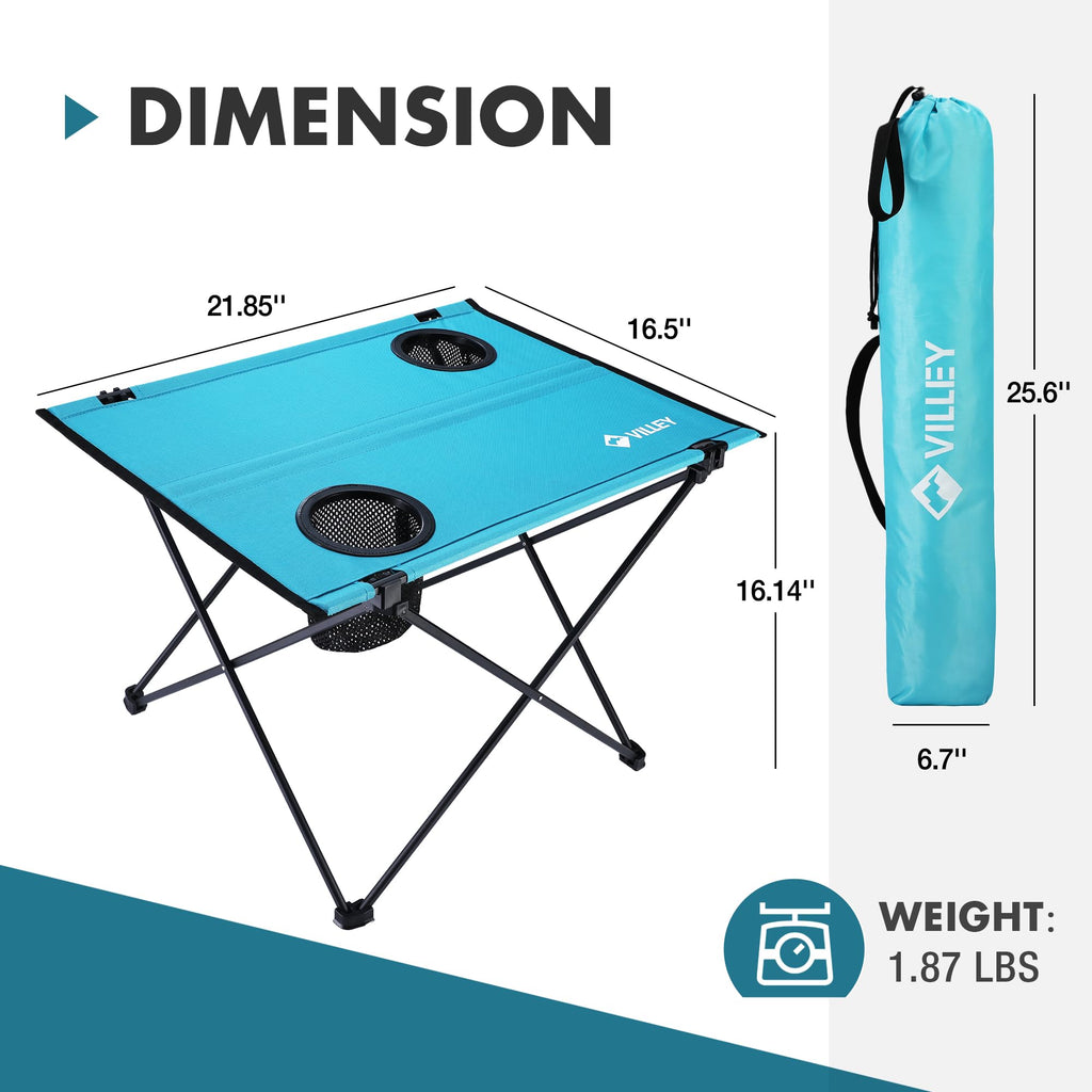Folding Camping Table with 2 Cup Holders Y3590