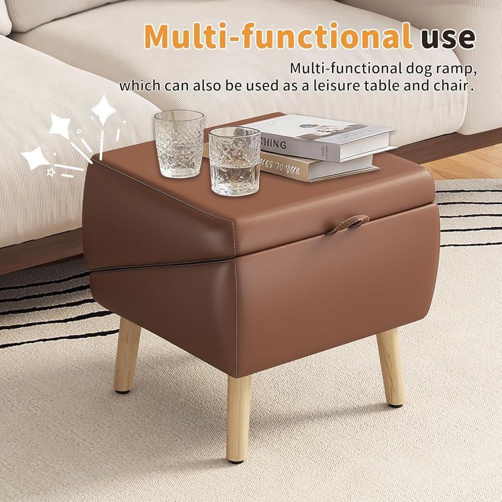 Foldable 2-in-1 Pet Ottoman Dog Safety Ramp O117