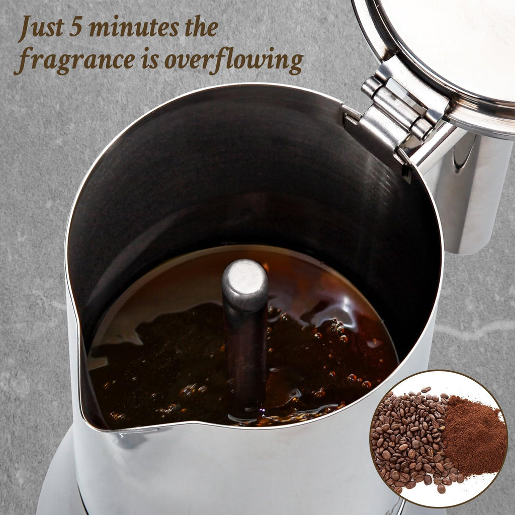 6 Cup Stainless Steel Stovetop Espresso Maker N8421