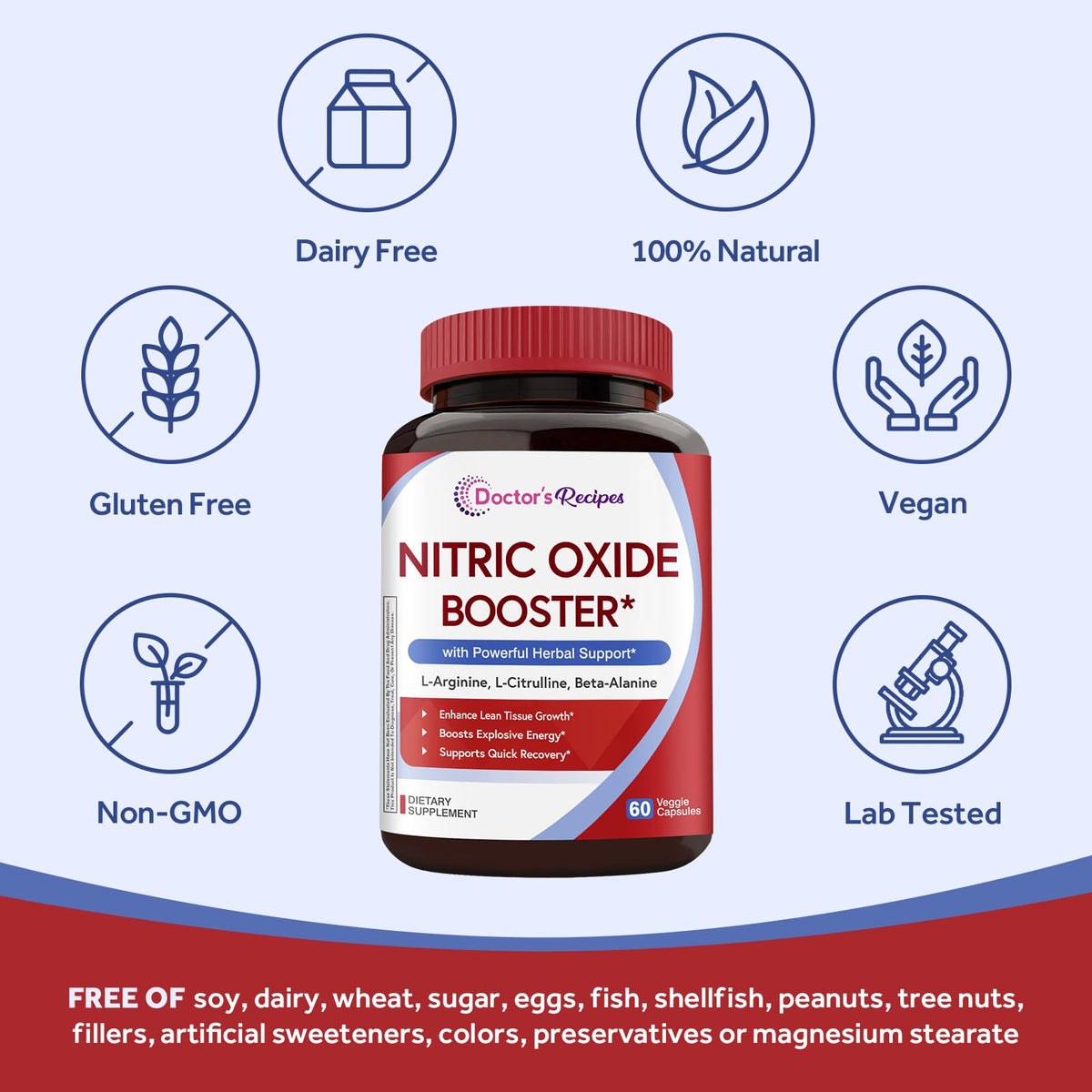 Nitric Oxide Booster 1380 mg 60 Vegan Caps C744735