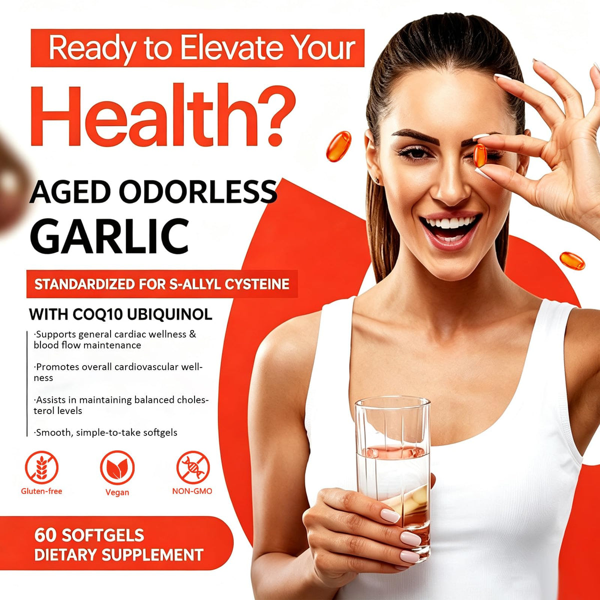 Odorless Garlic Supplement 600mg Softgels I7079