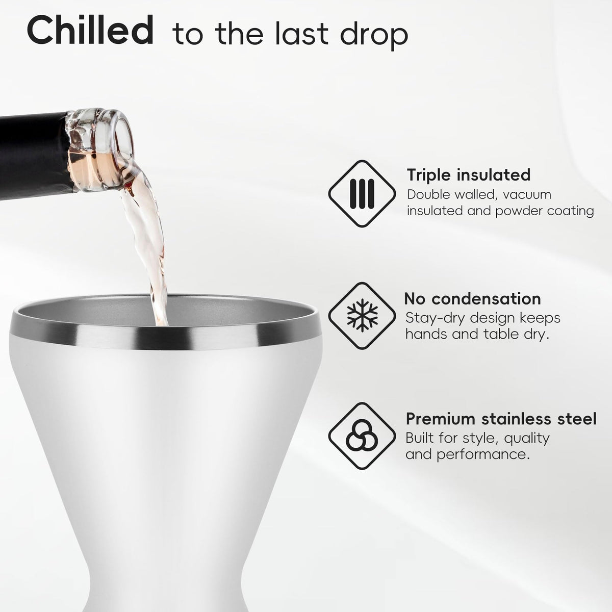 Stemless Insulated Martini Glass Set of 6 X8423