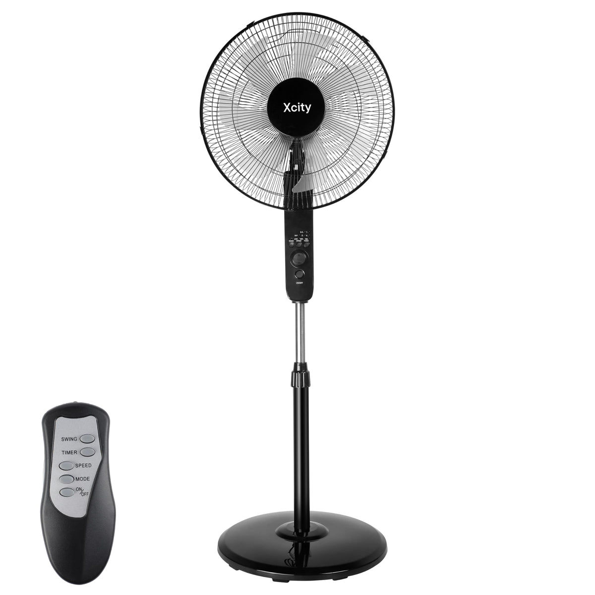 16 inch Oscillating Pedestal Fan, 3-Speed, Black S505