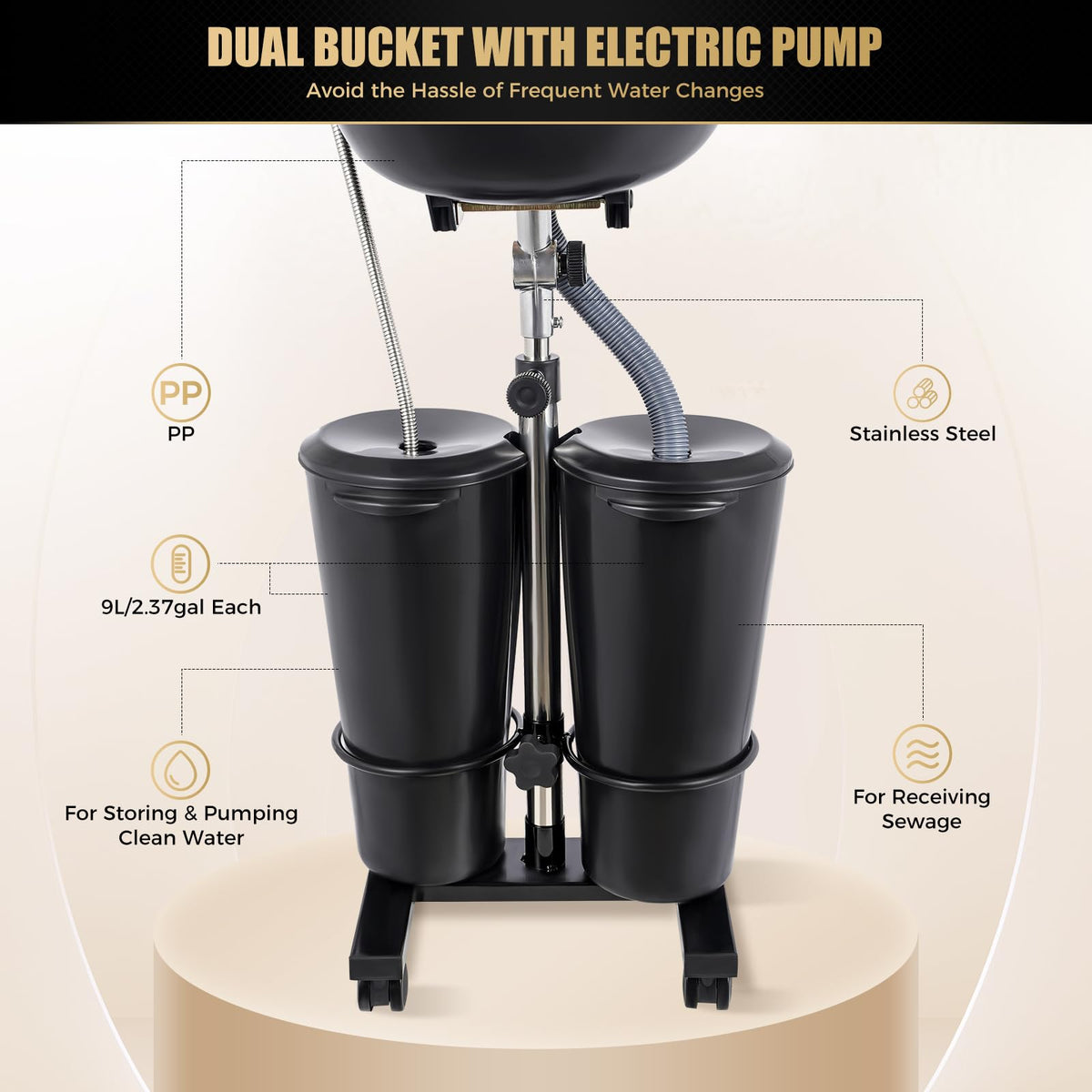 Portable Shampoo Bowl with Electric Pump Y611692