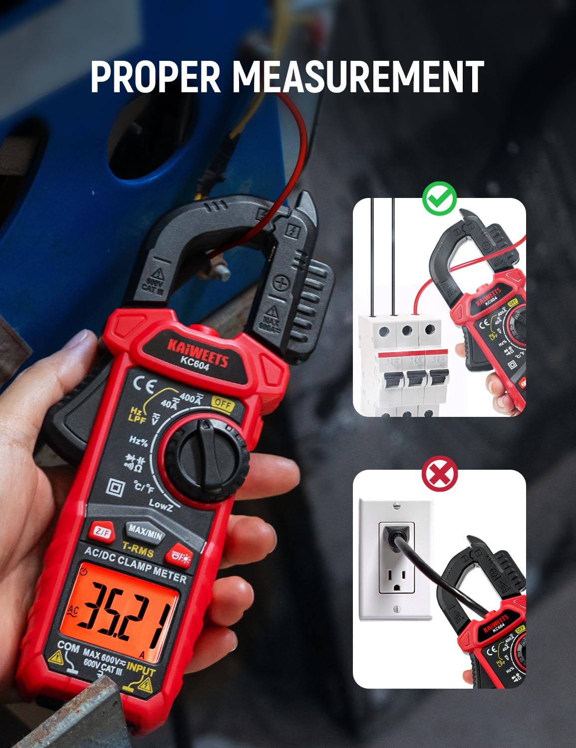 Digital Clamp Meter Multimeter with D-Shaped Jaw S892