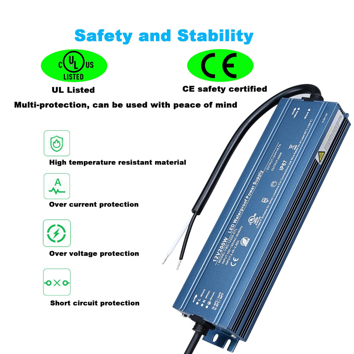 12V 200W IP67 Waterproof LED Driver P275507