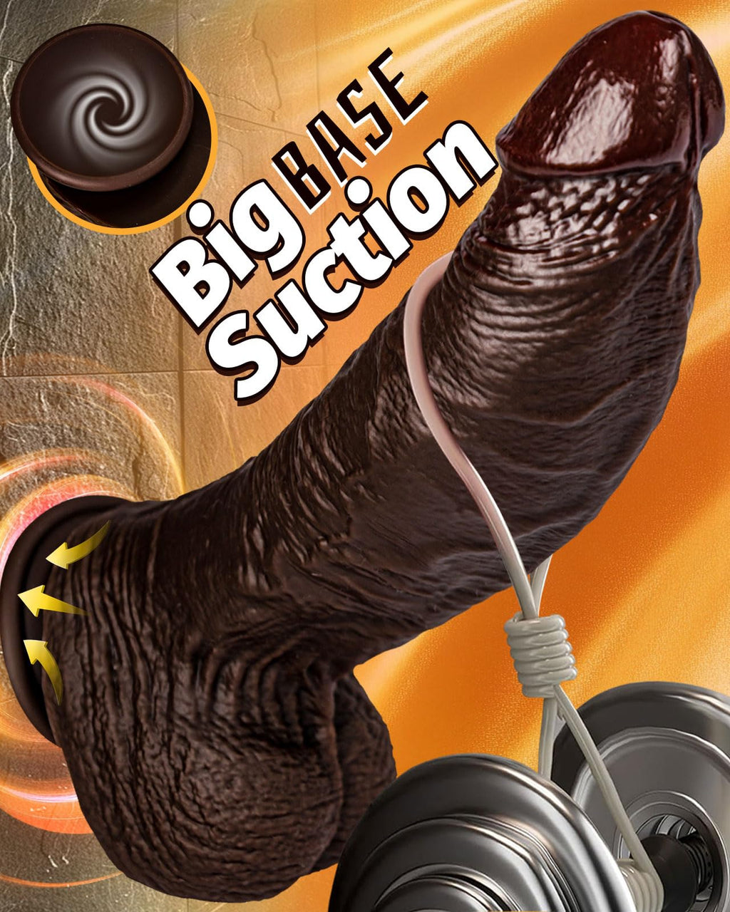 10.5'' Thick Black Realistic Curved Dildo F161646