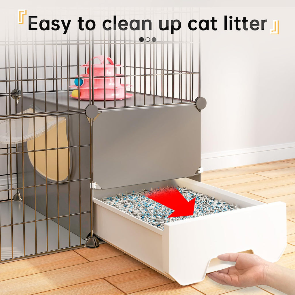Large 4-Tier Cat Cage with Litter Box C619