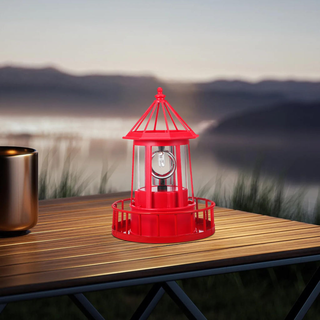 Solar Powered Rotating Lighthouse Garden Light F350644