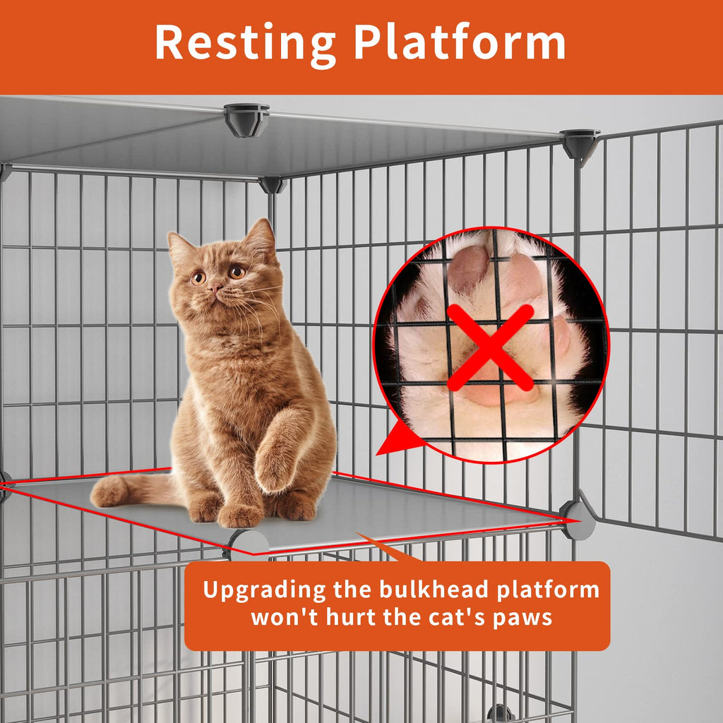 Large 4-Tier Cat Cage with Litter Box C619
