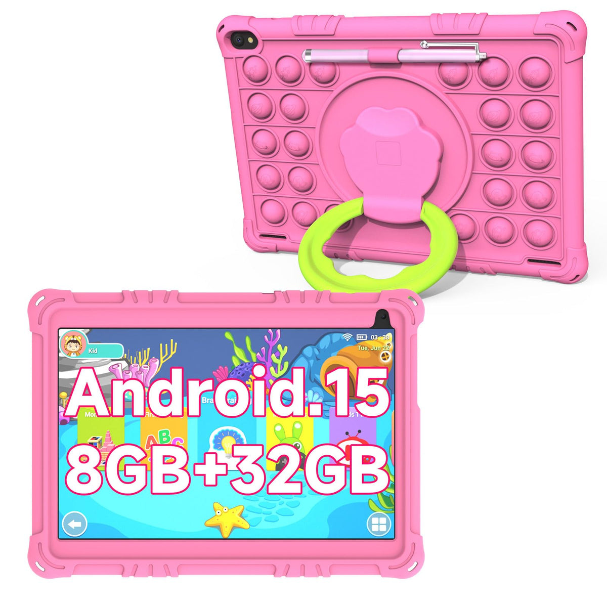 10 inch Kids Tablet 8GB RAM 32GB ROM Pink J31880